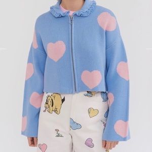 Lazy oaf love me forever cropped cardigan M
